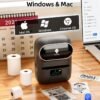 Phomemo Label Maker - M110 Address Label Printer Bluetooth Thermal Printer for Business, Office, School, Home-use, Barcode, Logo, Clothing Label, with 3 Label, Black