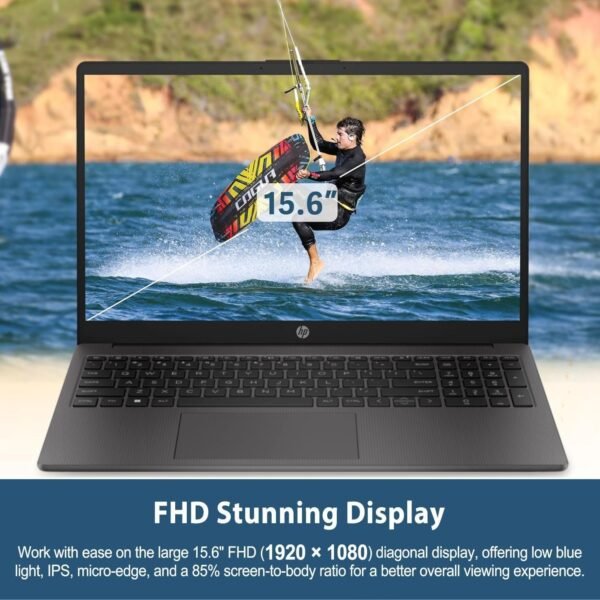 HP 255 G10 Business Laptop, 15.6" FHD Display, AMD Ryzen 5 7530U, 32GB RAM, 1TB PCIe SSD, Numeric Keypad, Webcam, HDMI, Wi-Fi 6, Windows 11 Pro, Grey