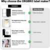 ORGBRO Label Maker Machine with Tape, X1 Portable Thermal Label Printer Support Continuous Waterproof Label & Pre-Cut Label, Bluetooth Small Label Makers with Multiple Templates for School Office Home