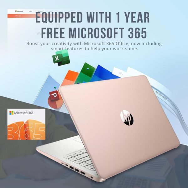 71w9kasEWLL._AC_SL1500_-1.jpg HP Stream 14" HD BrightView Laptop, Intel Celeron N4120, 16GB RAM, 416GB Storage (128GB eMMC + 288GB Docking Station Set), Intel UHD Graphics, 720p Camera, Wi-Fi, 1 Year Office 365, Win 11 S, Gold