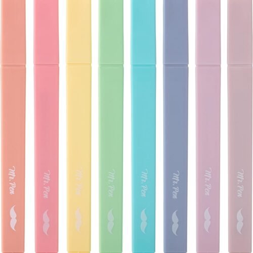 Mr. Pen- Aesthetic Cute Pastel Highlighters Set, 8 pcs, Chisel Tip, Candy Colors, No Bleed Bible Assorted Colors