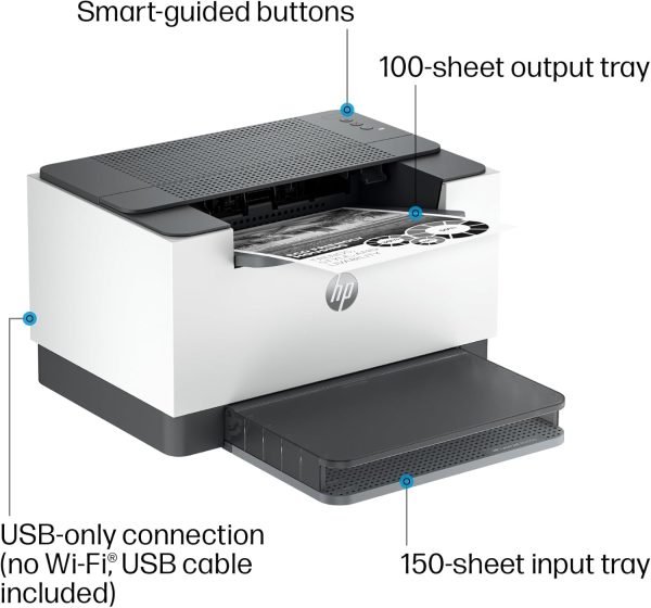HP LaserJet M209d Laser Printer, Black and White, Automatic Duplex, USB Connection Only (Cable Included), Ideal in Home Office (8J9L0F)