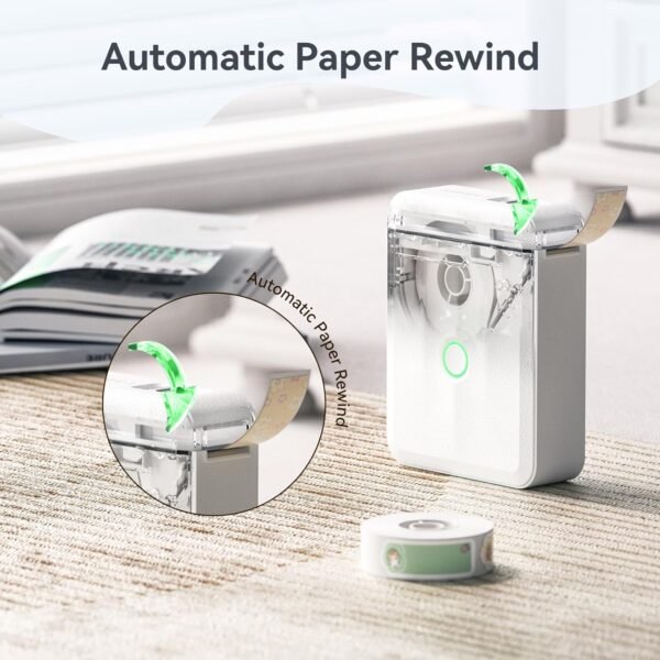 NIIMBOT D110 Upgraded Version Mini Label Maker Machine with Tape, Portable Bluetooth Thermal Printer, Sticker Labeler with Multiple Templates for Office Organization Home Kitchen School, White