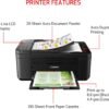 Canon PIXMA TR4720 All-in-One Wireless Printer, Home Use with Auto Document Feeder, Mobile Printing and Built-in Fax, Black