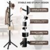 Coat Rack, Freestanding Coat Rack with 8 Hooks and 3 Adjustable Size Tree Coat Racks for Bedroom, Hallway, Entrance, Office, for Hats, Coats, Scarves, Handbags
