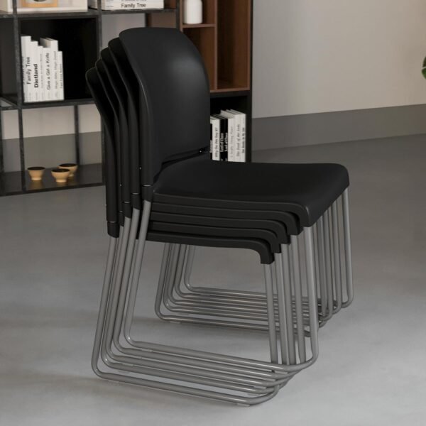 81-ZQdXFzSL._AC_SL1500_.jpg Flash Furniture Hercules Series Contoured Stacking Chairs for Waiting Rooms and Offices, Ergonomic Lobby Chairs with Curved Back, Set of 5, Black