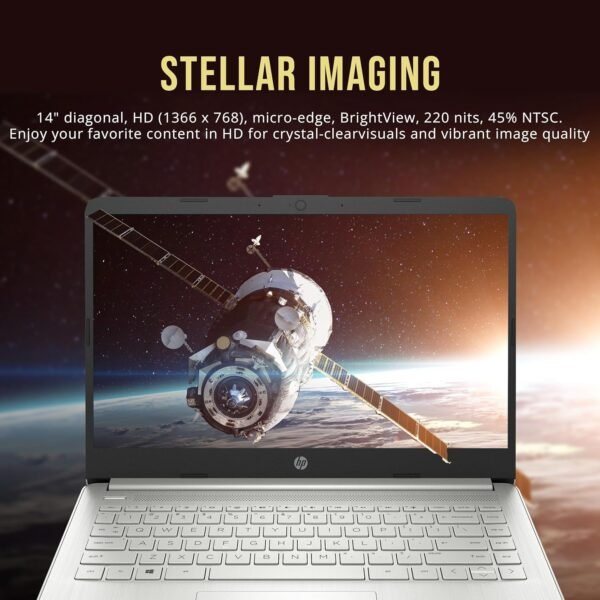 HP Stream 14" HD BrightView Laptop, Intel Celeron N4120, 16GB RAM, 256GB Storage (128GB eMMC + 128GB USB Card), Intel UHD Graphics, HD Camera, Fast Charge, 1 Year Office 365, Win 11 S, Silver