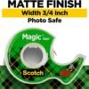 Scotch Magic Tape, 3 Dispensered Rolls, Numerous Applications, Invisible, Clear Tape Engineered for Repairing, 3/4 x 300 Inches