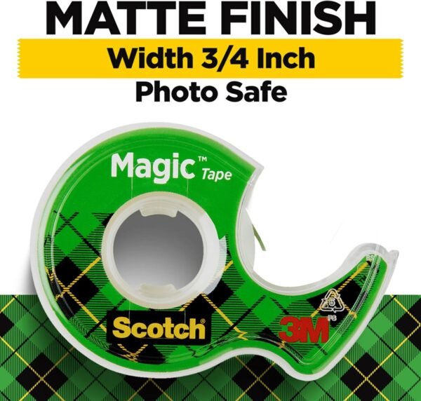 Scotch Magic Tape, 3 Dispensered Rolls, Numerous Applications, Invisible, Clear Tape Engineered for Repairing, 3/4 x 300 Inches
