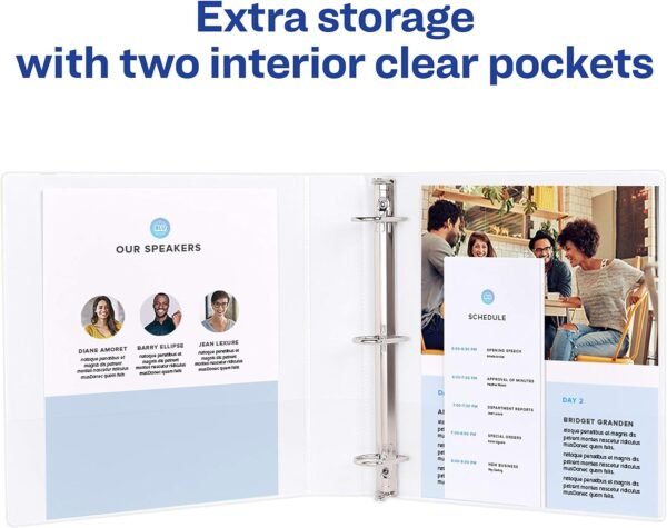 Avery Durable View 3 Ring Binder for Home, School Supplies, Office, or Organization Needs, 0.5" Slant Ring, 1 Pack White Binder (17002)