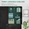 YITAHOME Wood File Cabinets, Heavy Duty Garage Tool Cabinets with Doors & Adjustable Shelves, Big Storage Filing Lockers for Home Office, Living Room, Pantry, Gym, Basement, Warehouse, Black