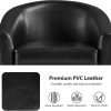 Yaheetech Barrel Chairs Set of 2, Faux Leather Club Armchairs, PU Leather Accent Chairs with Soft Padded Seat for Living Room Bedroom Waiting Reading Room, Black