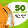 BIC Ecolutions Round Stic Ballpoint Pens, Medium Point (1.0mm), 50-Count Pack, Black Ink Pens Made from 97% Recycled Plastic