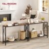 Tajsoon Console Table, 2-Tier Industrial Entryway Table, 41.8”L Narrow Entrance Sofa Table with Shelves, Hallway, Living Room, Foyer, Corridor, Office, Rustic Brown and Black
