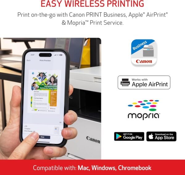 Canon Color imageCLASS MF652Cw - Wireless Laser Printer, Multifunction with Scanner, Copier, Mobile Ready, 3 Year Limited Warranty, 22 PPM Color, White