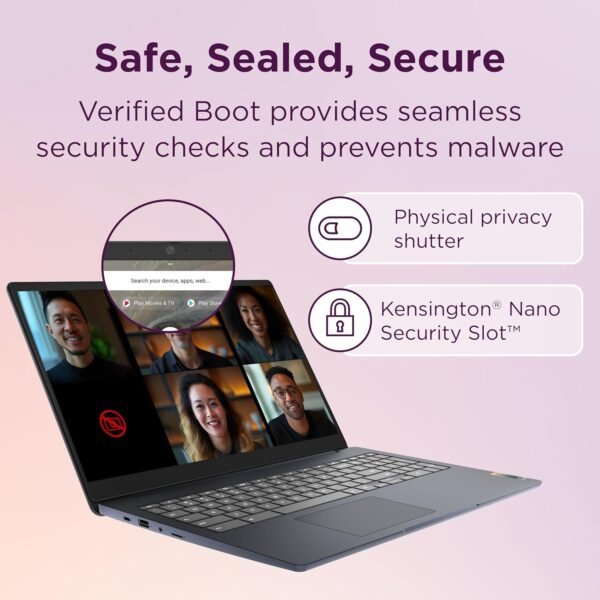 817eDK5F6wL._AC_SL1500_.jpg Lenovo IdeaPad 3i Chromebook, 15.6” FHD Display, Intel Celeron N4500, 8GB RAM, 64GB eMMC, 1920x1080 px, 720p Camera, Chrome OS, Abyss Blue