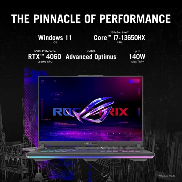818s2kMJ6tL._AC_SL1500_.jpg ASUS ROG Strix G16 Gaming Laptop, 165Hz Display, NVIDIA® GeForce RTX™ 4060, Intel Core i7-13650HX, 16GB DDR5, 1TB PCIe Gen4 SSD, Wi-Fi 6E, Windows 11, G614JV-AS74