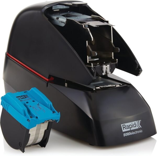 Rapid 5080e Professional Electric Cartridge Stapler, 90 Sheet Capacity, Black, Includes 1 Cartridge with 5000 Staples (90147)