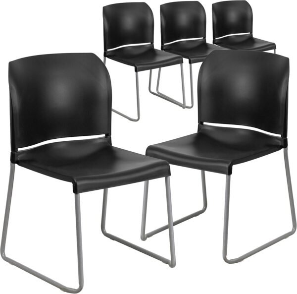 81B69rZLACL._AC_SL1500_.jpg Flash Furniture Hercules Series Contoured Stacking Chairs for Waiting Rooms and Offices, Ergonomic Lobby Chairs with Curved Back, Set of 5, Black