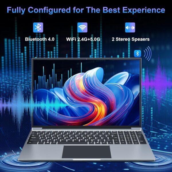 jumper Laptop Computer 16 inch, Laptop Computer with 4 Core Processor, Student Laptops 16GB DDR4 512GB SSD, FHD 1920x1200 Display, WiFi 5G/2.4G, Mini HDMI, USB3.0, Type-C, 38Wh Battery
