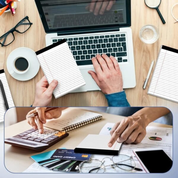 5" x 8" Note Pads 12 Pack of Legal Pads 30 Sheets Notepad College Ruled Small Writing Pads Perforated Pages Paper Pads 80GSM Heavyweight Paper Note Pads for Home, Office, or School