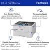 Brother Color Laser Printer with Wireless Printing Fast 19 PPM Output, Duplex Feature, Mobile Device Compatible, 250-Sheet Paper Tray for Professional Home Office Printing (HL-L3220CDW)