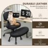 Cross Legged Office Meditation Chair with Wheels - Adjustable Height Yoga Kneeling Chair with Lumbar Support - Black