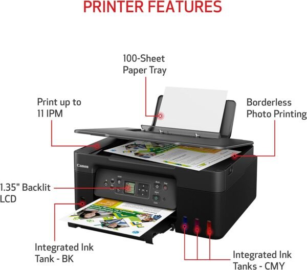 Canon MegaTank All-in-One Wireless Inkjet Printer. for Home Use, Print, Scan and Copy
