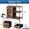 DEVAISE 3 Drawer Mobile File Cabinet, Rolling Printer Stand with Open Storage Shelf, Fabric Lateral Filing Cabinet fits A4 or Letter Size for Home Office, Rustic Brown Wood Grain Print