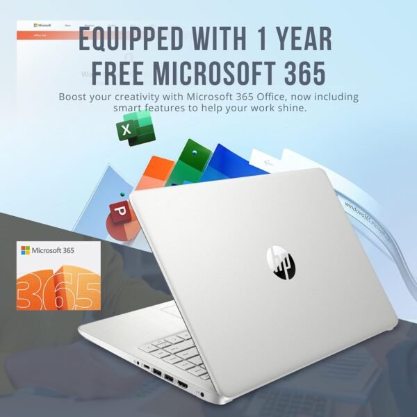 HP Stream 14" HD BrightView Laptop, Intel Celeron N4120, 16GB RAM, 256GB Storage (128GB eMMC + 128GB USB Card), Intel UHD Graphics, HD Camera, Fast Charge, 1 Year Office 365, Win 11 S, Silver