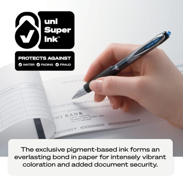 uni-ball 207 Retractable Gel Pens Medium Point, 0.7mm, Black, 12 Pack