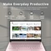 HP Premium Stream 14" HD BrightView Laptop, Intel Celeron N4120, 16GB RAM, 64GB eMMC Storage, UHD Graphics, HD Webcam, 1 Year Office 365, Bluetooth, WiFi, HDMI, Win 11s, Pink, 32GB Hotface USB Card