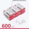 PAPERPAL #1 Nonskid Paper Clips, 600 Medium Paperclips for Office School & Personal Use, Daily DIY, 1-2/7" Silver Heavy Duty Non-Skid Paper Clip Standard Size(6 Boxes of 100 Each)