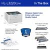 Brother Color Laser Printer with Wireless Printing Fast 19 PPM Output, Duplex Feature, Mobile Device Compatible, 250-Sheet Paper Tray for Professional Home Office Printing (HL-L3220CDW)