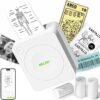 Nelko Sticker Printer, PM230 Print Pod Mini Bluetooth Portabel Sticker Maker with 3 Rolls Paper, Print Pods Mini Printer with Multiple Templates for Phone & Tablet, White