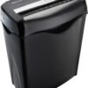 Amazon Basics 6 Sheet Cross Cut Paper and Credit Card Home Office Shredder with 3.8 Gallon Bin, Black
