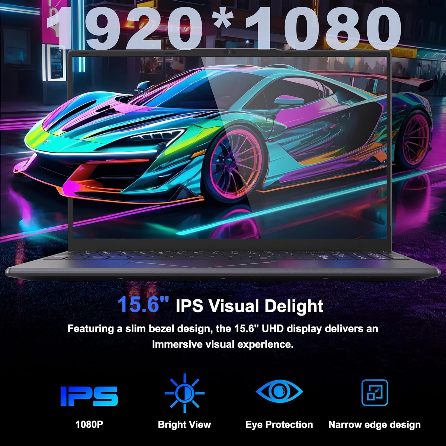 15.6" Laptop PC 16GB DDR4 512GB SSD, HD Laptop Computer AMD Ryzen 5 3500U Processor AMD Integrated Graphics computer with Touch ID 2.4/5G WiFi Bluetooth USB 3.0 WPS office for Students/Gaming laptop - Image 2