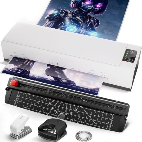 81ZcMpJD8HL._AC_SL1500_.jpg A3 Laminator Machine,13 Inch 9-in-1 Laminating Machine with Laminating Sheets,Thermal Laminator Hot & Cold with Fast Warm Technology for Home,Office or School Supplies,White