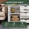 DEVAISE 5-Drawer Wood Dresser Chest with Door, Mobile Storage Cabinet, Printer Stand for Home Office