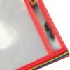 Amazon Basics Heavy Duty Dry Erase Ticket Holder Pockets with Clear Plastic Film and Multicolored Fabric Edge, 8.5" X 11", Pack of 25