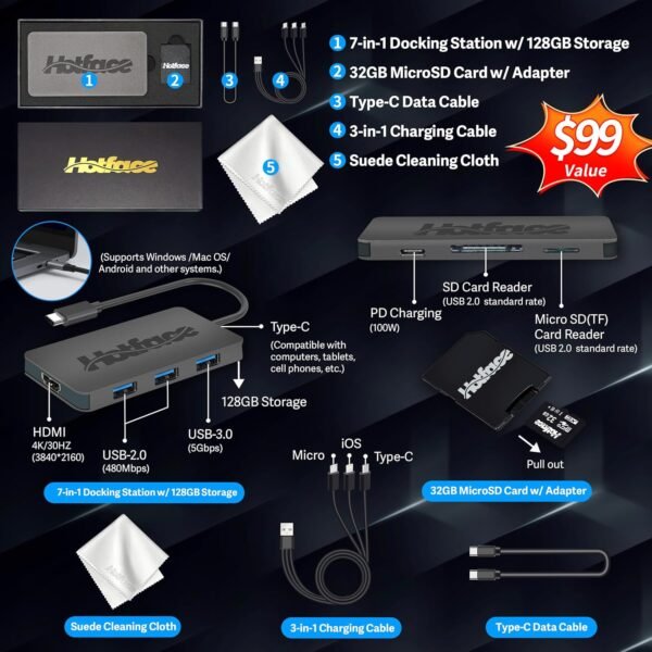 ASUS 14" FHD Laptop, Intel Pentium N6000 Processor, 4GB RAM, 224GB Storage(64GB eMMC+160GB Docking Station Set), Intel UHD Graphics, Webcam, Bluetooth, Win 11, Star Black
