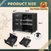 DEVAISE 3 Drawer Mobile File Cabinet, Wood Lateral Filing Cabinet, Printer Stand with Open Shelves for Home Office, Black