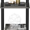 Furinno Just 3-Tier Turn-N-Tube End Table / Side Table / Night Stand / Bedside Table with Plastic Poles, 1-Pack, French Oak Grey/Black