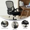 Flash Furniture Porter High Back Black Mesh Ergonomic Swivel Office Chair with Black Frame and Flip-up Arms