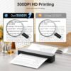 iDPRT Portable Thermal Printer, 300DPI Inkless-Bluetooth Small Mobile Printers Wireless for Travel, Office, Vehicles, Home Use, Supports 8.5" x 11" US Letter, A4 A5, Compatible with iOS, Android, PC