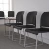 Flash Furniture Hercules Series Contoured Stacking Chairs for Waiting Rooms and Offices, Ergonomic Lobby Chairs with Curved Back, Set of 5, Black