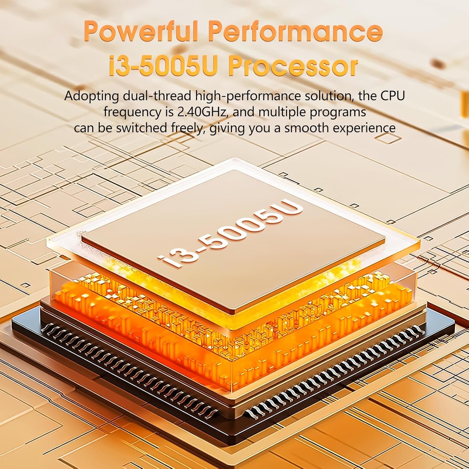 15.6 Inch Laptops, 8GB DDR3 512GB SSD Windows 11 Laptop Computer with I3 Processor, HD Display, 52Wh Battery, Wi-Fi 5, BT4.2, HDMI, USB3.2, Type-C, for Business and Students - Image 3