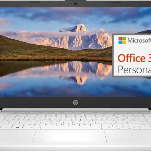 HP 14" Ultral Light Laptop for Students and Business, Intel Quad-Core, 8GB RAM, 192GB Storage(64GB eMMC+128GB Ghost Manta SD Card), 1 Year Office 365, USB C, Win 11 S