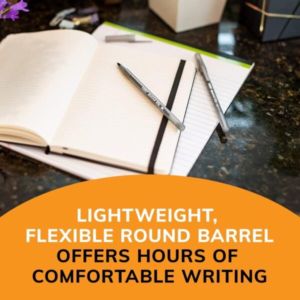 BIC Round Stic Xtra Life Black Ballpoint Pens, Medium Point Pens (1.0mm), 60-Count Pack of Bulk Pens, Flexible Round Barrel for Writing Comfort, No. 1 Selling Ballpoint Pens