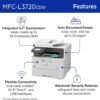 Brother Color Laser Printer All-in-One with Scanner, Copier and Fax - Professional Wireless Business Printer with Auto Duplex and 250-Sheet Capacity for Small Office (MFC-L3720CDW)